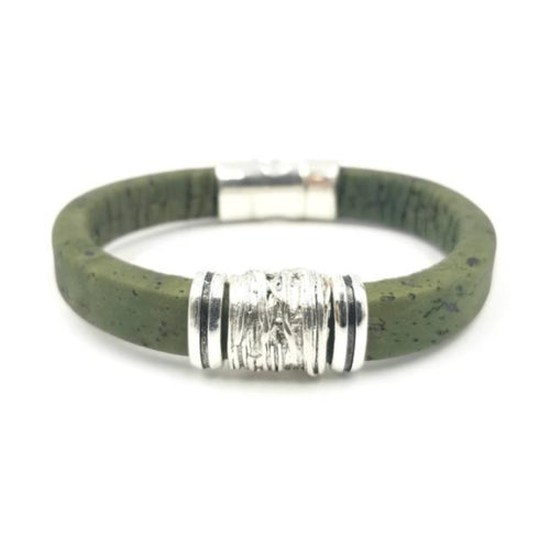 Sage Cork Bead Bracelet